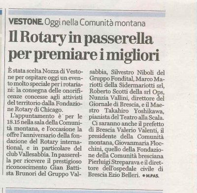 Il Rotary in passerella per premiare i migliori