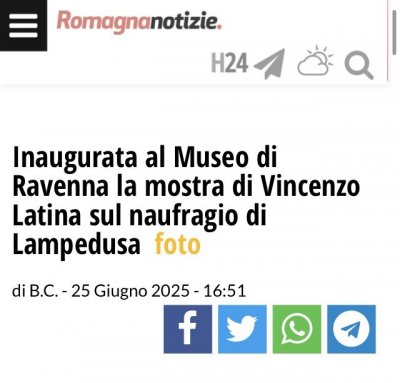Inaugurata al Museo di Ravenna la mostra di Vincenzo Latina sul naufragio di Lampedusa