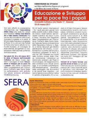 Educazione e Sviluppo per la pace tra i popoli